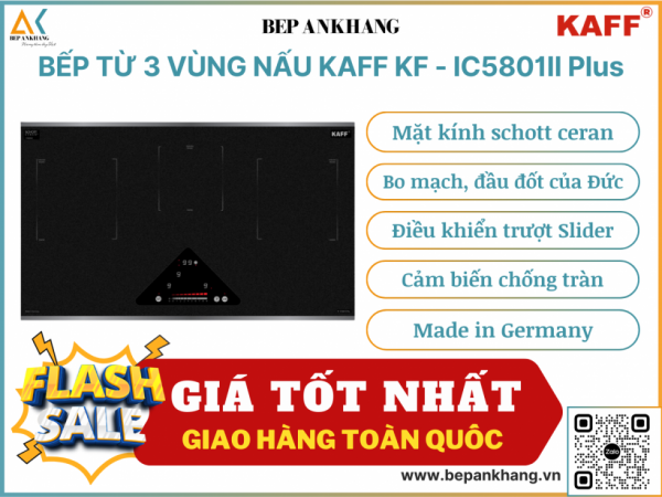 Bếp từ 3 vùng nấu Kaff KF - IC5801II Plus - Made in Germany
